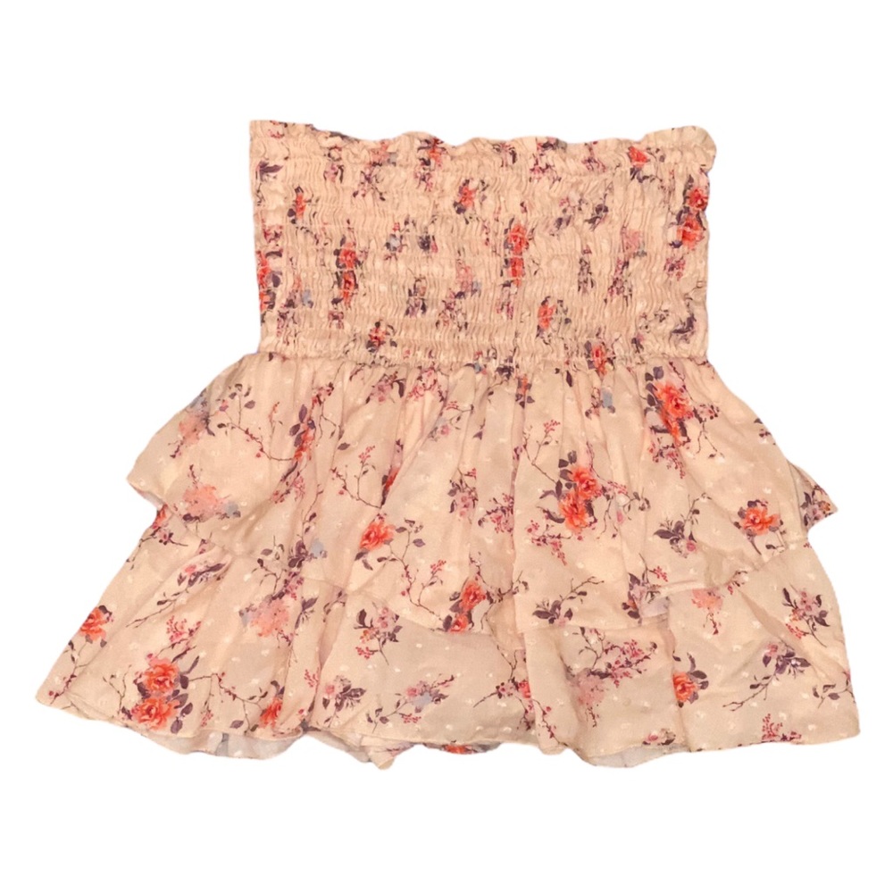 Planet Blue floral ruffled mini skirt